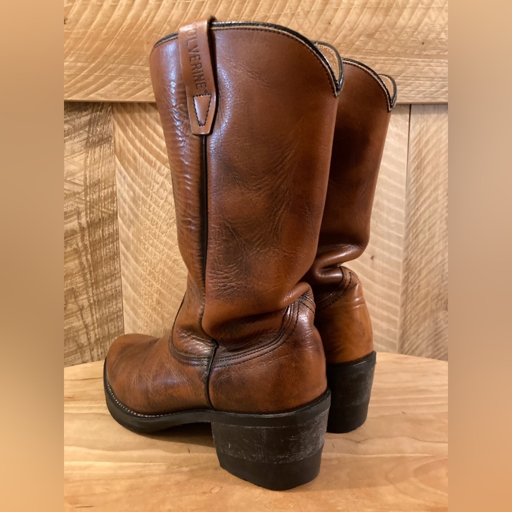 Vintage Wolverine Cognac Boots Size 8 2E - Picture 4 of 10
